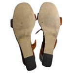 Vtg 1980s Carriage Court Brown Faux Patent Tortoiseshell Wedge Sandals Sz 7 Photo 5