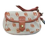 Dooney & Bourke  Wristlet Orange Rust Wallet Signature Logo Cream Strap Photo 86