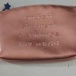 IPSY OFF SHE WENT TO CHANGE THE WORLD Rose Gold Makeup Bag Travel Boho Weekend Pink Photo 0