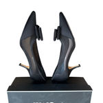 Nina Women's  Bianca Black Mesh Pointed Heels with Bow Accent Photo 1