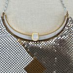 Vintage aluminum purse in white, silver & gold. White Photo 1