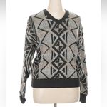 London Fog Vintage Black Brown Gray V-Neck Pullover Knit Sweater Women’s Size XL Photo 6