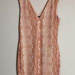 AFRM Womens Medium Ariana Sleeveless Dress Pink/Nude Snakeskin Mesh Bodycon Sexy Pink Photo 5