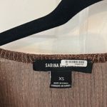 Sabina Musayev carry long sleeve tiered vneck midi dress metallic bronze XS Brown Photo 3