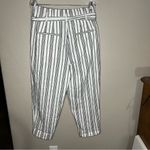Madewell NWT Baltic Striped Paperbag High Rise Waist Linen Cotton Crop Pants Photo 10
