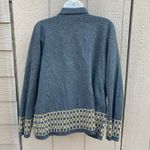 Alfred Dunner petite gray collared Cardigan w/ geometric design women’s size S Photo 1