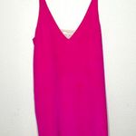 Lavender Brown Silk V-Neck Slip Dress in Fuchsia Pink Size S Photo 7