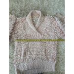 Vintage 90's Adolfo Pink Knit Shaggy Retro Boho Sweater Looped Textured Size M Photo 4
