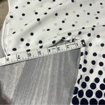 Last Tango White and Navy Blue Polka Dot Chiffon Blouse Top; Medium Women’s Photo 5