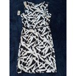 Alfani Black White Belted Dress Button Front Midi Sleeveless Size 14 NWT Photo 8