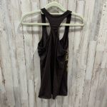 Chaser  Brown Racer Back Tank Top Cancel Plans Palm Tree Rest & Relaxation XS Photo 3