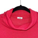 Garage Solid Red Ribbed Turtleneck Long Sleeve Cropped Top Photo 1