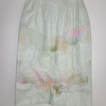 Vtg Shanna Leather Laser Cut Floral Winter White Pastel Pencil Midi Skirt Sz M Pink Size M Photo 0