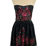 Francesca's  Harper Black Strapless Floral Print Dress Size Medium New Photo 0