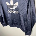 Adidas  Originals Women's Trefoil Crew satin blue pullover Sweatshirt size medium Photo 4