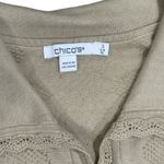 Chico's Textured Floral Lace Trimmed Cardigan Jacket Womens Size XL Photo 2