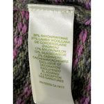 Sigrid Olsen Y2K  Wool Blend Cardigan Button Front Floral Applique Green Pink M Photo 7