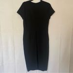 Universal Standard Black Short Sleeve Elle Ponte Knit Front Seam Midi Dress 2XS Photo 4