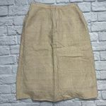 Carlisle Vintage Womens A-line Skirt Pleated Pockets Beige Size M 12 Linen Blend Photo 1