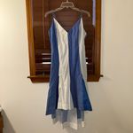 Anthropologie NWT $238  x Plenty by Tracy Reese V-Neck Blue High-Low Dress M Photo 4