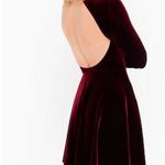 American Apparel Asymmetrical Velvet Dress in Deep Burgundy Photo 1