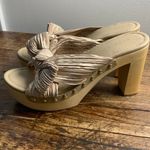 Koko + Palenki Jana Heel in Champagne Satin NWOT size 8.5 Gold Photo 3