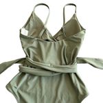 Aerie  Wrap One Piece Swimsuit S Long Olive Green New Photo 9