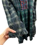 Anthropologie Dhruv Kapoor Ariana Ruffled Mini Dress Size XLarge Plaid Metallic Photo 5