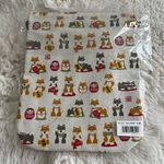 7.5”x9.5” Cream Shiba Inu Dog Print Fabric Drawstring Bag NEW Tan Photo 1