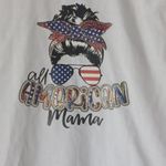 Gildan ALL AMERICAN MAMA Short Sleeve White Tee with Patriotic Design Brand new. Photo 1