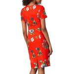 Black Halo  Jodee Red Floral Sheath Dress Women’s Sz 18 Short Sleeve‎ Knee Length Photo 1