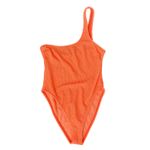 Good American Neon Orange Ribbed One Shoulder One Piece Bathing Swim Suit 1 / 2 Photo 2