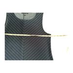 Banana Republic  XXS Piette Structured Pinstripe Shell Top Navy Blue Sleeveless​ Photo 4