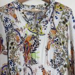 Fig And Flower Dress Womens Medium White Floral Paisley Boho Rayon 3/4 Sleeve Photo 3
