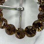 Silver Tone Rhinestone Round Circle Belt Buckle Photo 5