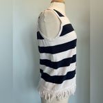 Sail To Sable  Hydna Fringe Sweater Tank Top Sz Medium GUC Nautical Round Neck Photo 4