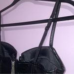 Charlotte Russe Black Faux Leather Bustier Top Women Size S Goth Babydoll Snake Photo 4