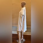 Preston & York  Cream with Tan Stitching Linen Blend Lined Short Sleeve Dress Photo 2