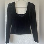Rachel Zoe  Top Womens XS Black Velvet Coquette Fairy Whimsigoth Cropped Evening Photo 4
