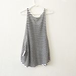 Eileen Fisher NEW  White Black Fine Linen Crepe Stripe Knit Long‎ Tank Top Small Photo 2