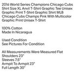 Anvil 2016 World Series Champions Chicago Cubs Shirt Size XL  T-Shirt Graphic Tee Unisex Photo 1