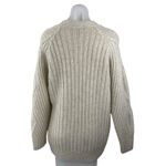 Mark & Spencer  Cream Argyle Rib Knit V Neck Button Down Cardigan Sweater Top M Photo 1