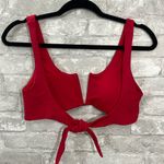 Tezenis Red Ribbed Vneck Bikini Top Photo 1