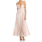 AQUA  Floral Ruffle Maxi Dress Pink Yellow Sleeveless Summer Party Wedding‎ Photo 1