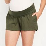 Old Navy NWT Maternity Rollover Waistband Linen Shorts in Arugula Green | Large Photo 0