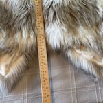 Skies Are Blue Faux Fur Open Vest XS Beige Cream Brown Shaggy Lined Cozy Boho Photo 3