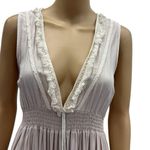 Bohemian Deep V Neck Tassel Lace Accent Sleeveless Lightweight Dress Medium Pink Photo 13