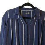 BDG  Urban Outfitters Women's Melanie Tie Front Striped Button Up in Navy Size XS Photo 5