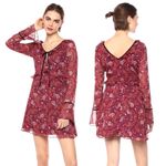 Cupcake and Cashmere Mixed Floral Printed Mini Dress Red Velvet Size 0 Photo 1