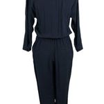 Madewell Womens Navy Novelist Preppy Cropped Jumpsuit Drawstring Size XS Photo 5